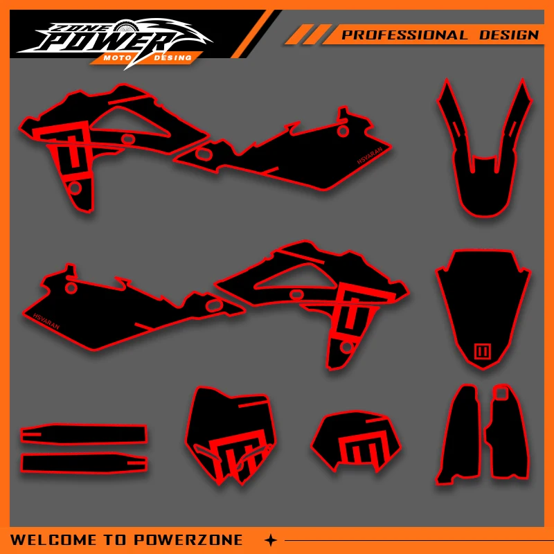 

POWERZONE Graphics Background Sticker Decal Kits For Husqvarna TC TE WR 2005 2006 2007 Customized 02