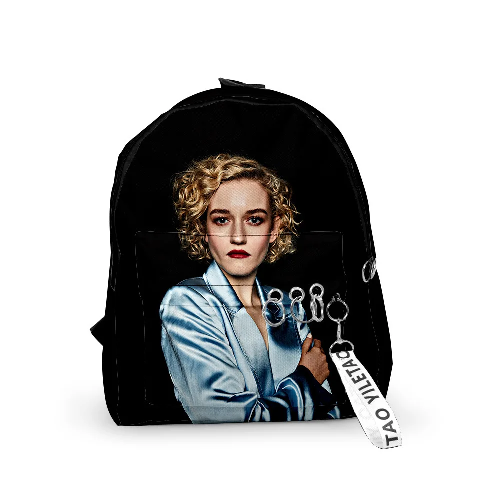 Harajuku Novelty Julia Garner Backpacks Boys/Girls pupil School Bags 3D Print Keychains Oxford Waterproof Cute Small Backpacks