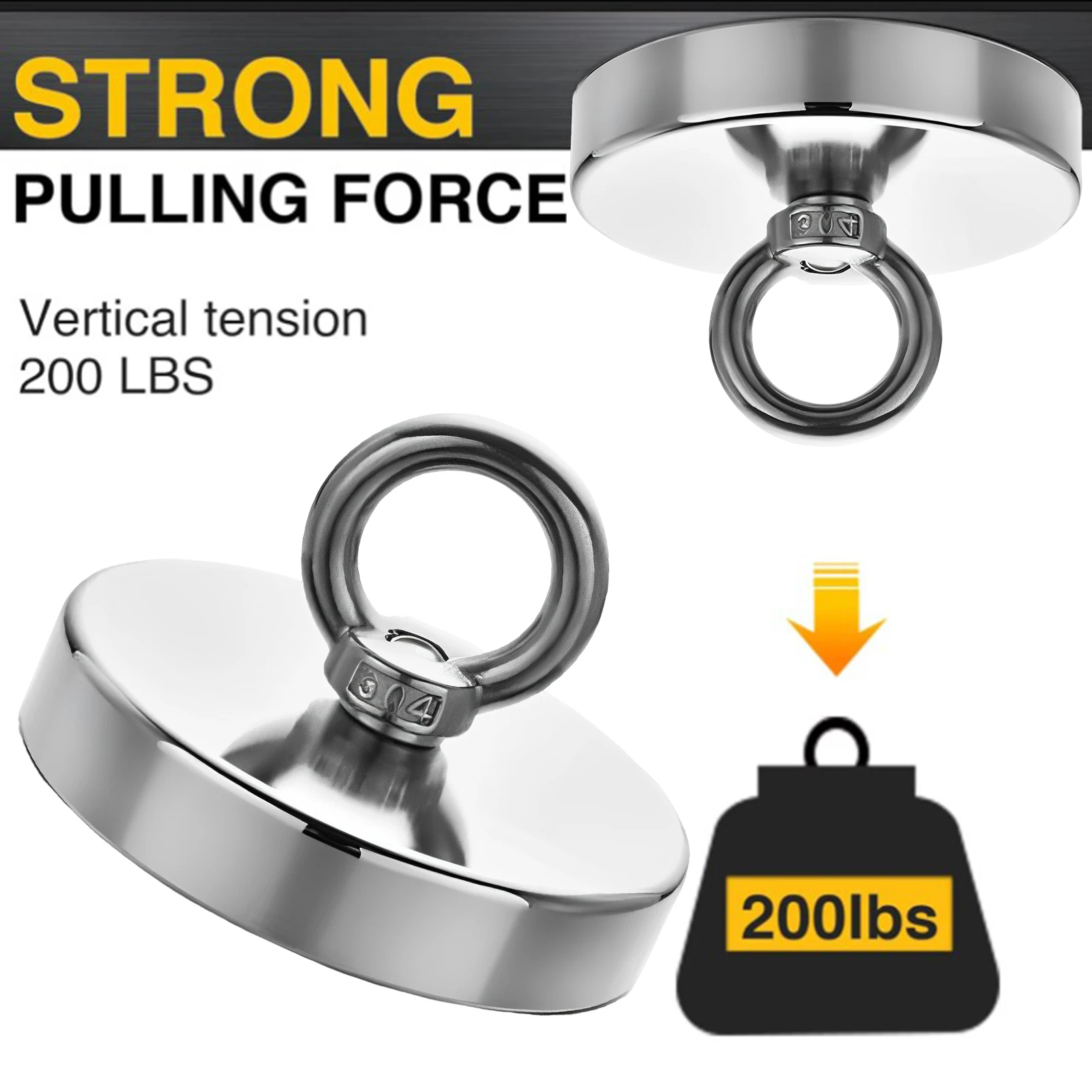 مغناطيس قوي مع خطافات صناعية فائقة القوة من النيوديميوم مناسبة لأساسيات الرحلات البحرية #2