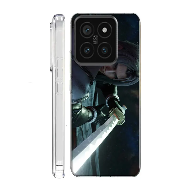 Anime FINAL FANTASY 7 BloodyBeni Clear Phone Case For Xiaom Mi 12 12T 11T 10T 9T 13 11 10 9 8 Lite CC9 CC9E Pro 6X 5X A1 A2 A3 C