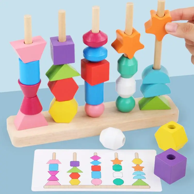 Montessori Shape Sorting Toys para Meninos e Meninas, Empilhamento Brinquedos, Educação Infantil, Cores, Casa, Jardim de Infância