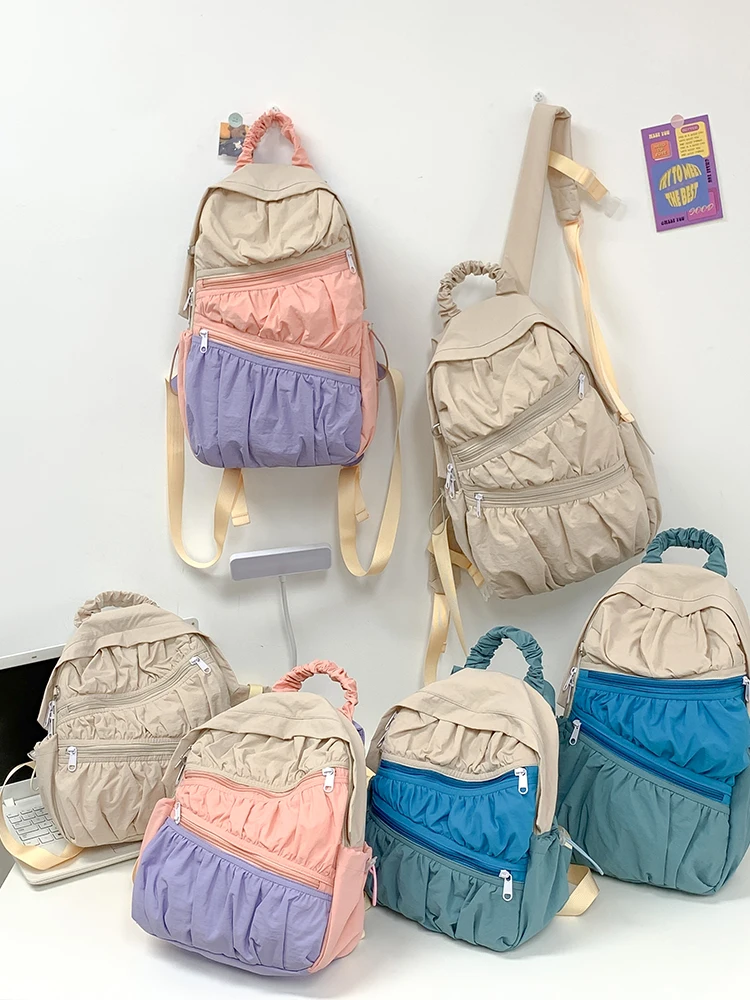 Soft Nuo Women Backpack Luxury Designer Cake Backpack Cute Book Bag Mini Bag 2024 New College Student Travel Backpack Colors Sac