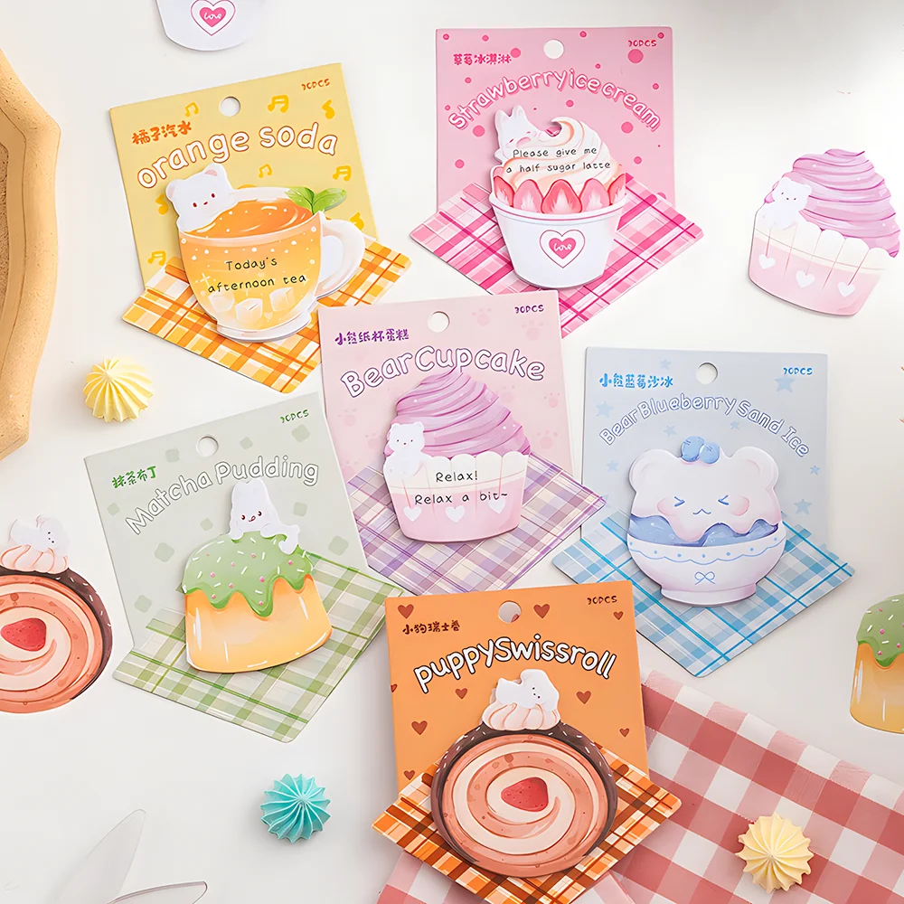 5Sets Cartoon Cute Kawaii Sticky Notes Dog Cat Memo Pads Post Notepads Journal Stationery To Do List Index Tabs Office Accessory