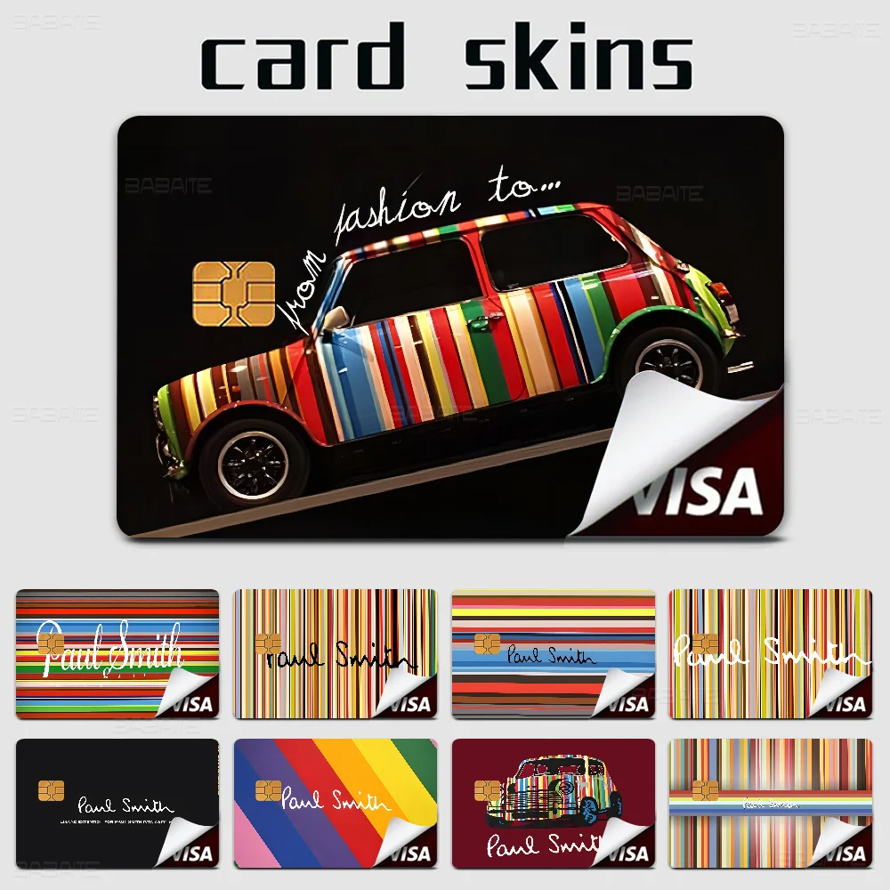S-Smith fashion P-Paul brand Anime Front Cover Film Sticker Skin for Credit Debit Card Small Large Chip