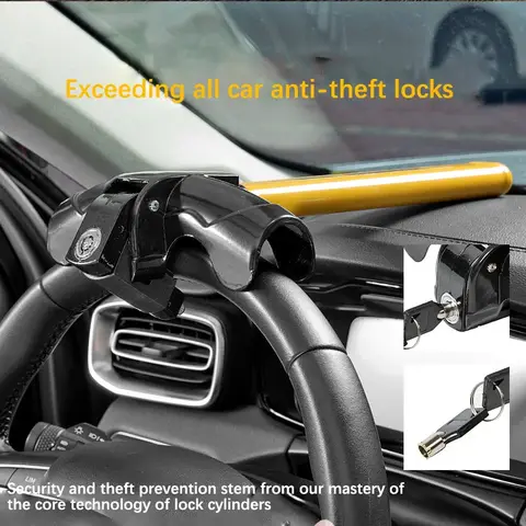 Zwaar uitgevoerd stuurslot - Universele anti-diefstal T-bar immobilisator met maximale beveiliging voor auto's en voertuigen