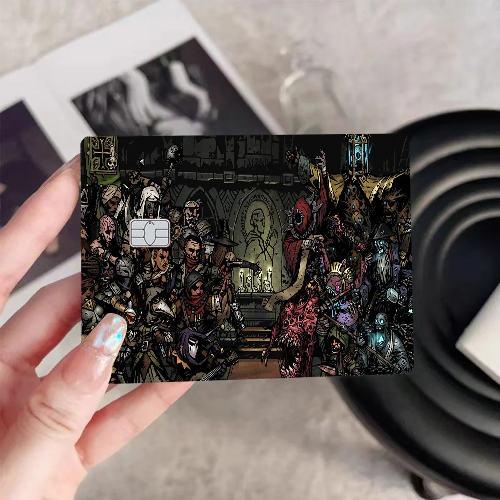 ملصقات جلدية لبطاقة الائتمان الكرتونية Darkest Dungeon لبطاقة البنك والحافلة المتروية ملصق مقاوم للماء هدية للنساء