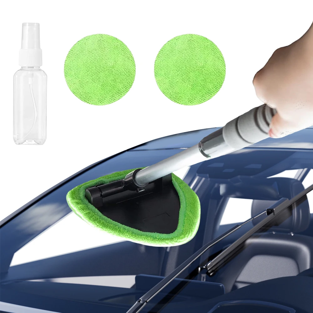 

Windshield Washer Brush Windshield Cleaner with 2 Microfiber Pads Extendable Handle Car Window Cleaning Tool for Car & Home Use