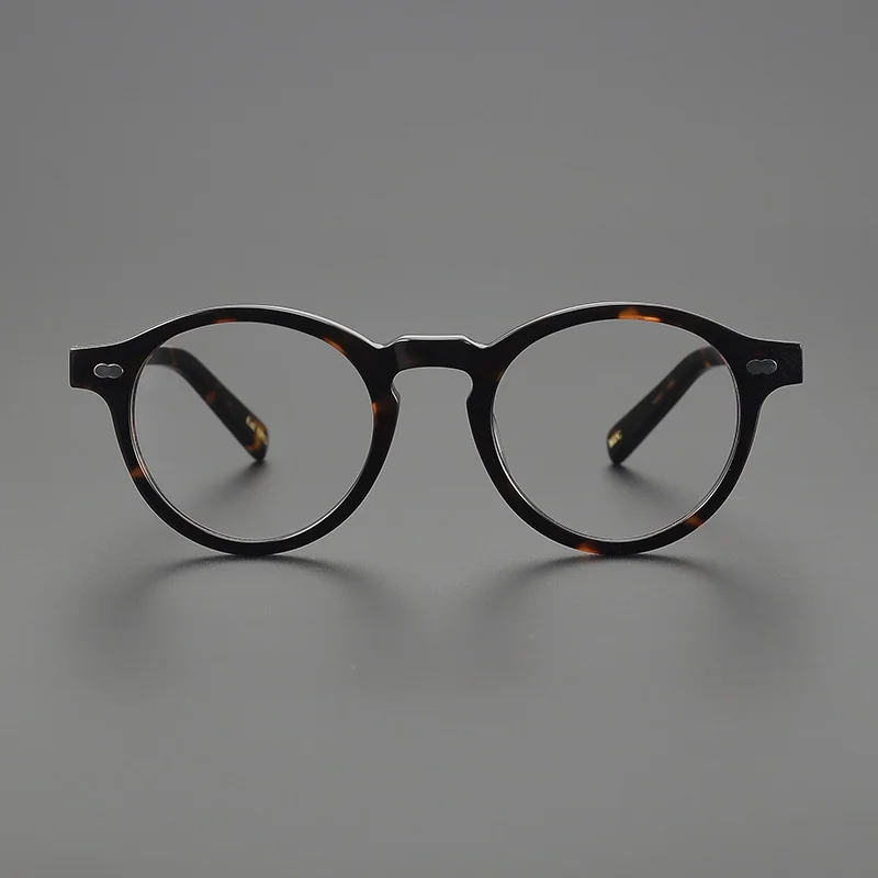 High quality retro black frame round frame eyes women's myopia glasses women's round face looks thin leopard tortoiseshells