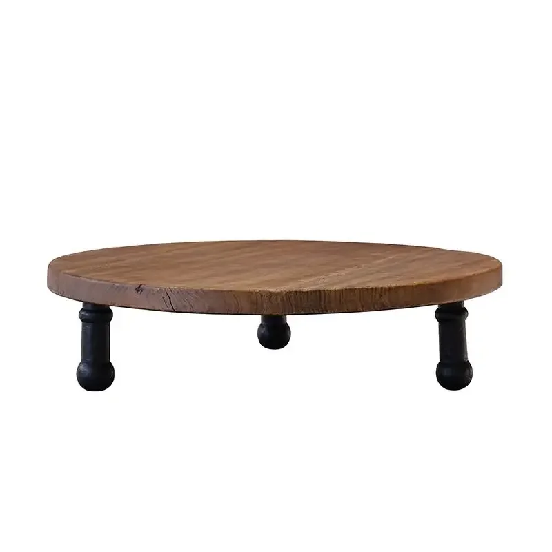 modern, simple small round table wabi-sabi wind, coffee table combination, solid wood homestay designer, creative low tea table