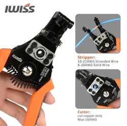 IWS-0822 Automatic Stripping Pliers wire stripper Multi-function electrician wire Cable Cutter multifunctional Tool