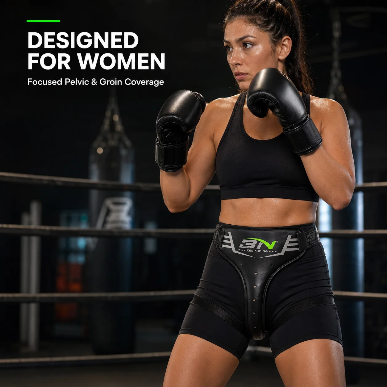 BN Women Groin Guard PU Leather Female Pelvic Crotch Protector for Boxing MMA Muay Thai Kickboxing Taekwondo Sanda