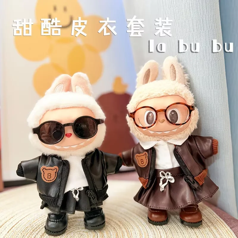 

Labubu Doll Clothes Plush Doll'S Clothes Cool And Sweet Leather Clothing Labubu I II Idol Dolls Sitting Party Accessories