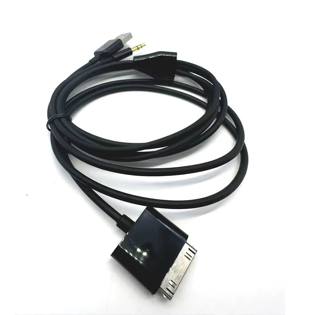 30Pin to 3.5mm Car AUX Audio USB Charger Cable 1.5m for iPhone 4/4S iPod Nano/ Touch iPad 2/3