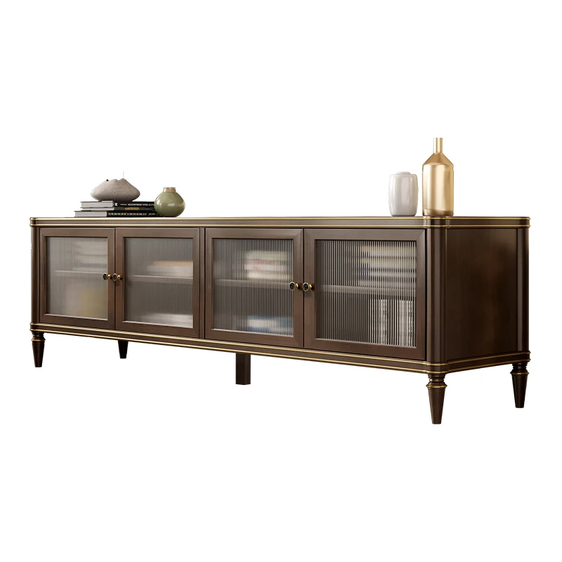 

1, легкий роскошный шкаф для телевизора из цельного дерева, журнальный столик, комбинированная мебель для гостиной, стеклянная дверь Changhong, напольный шкаф в стиле ретро