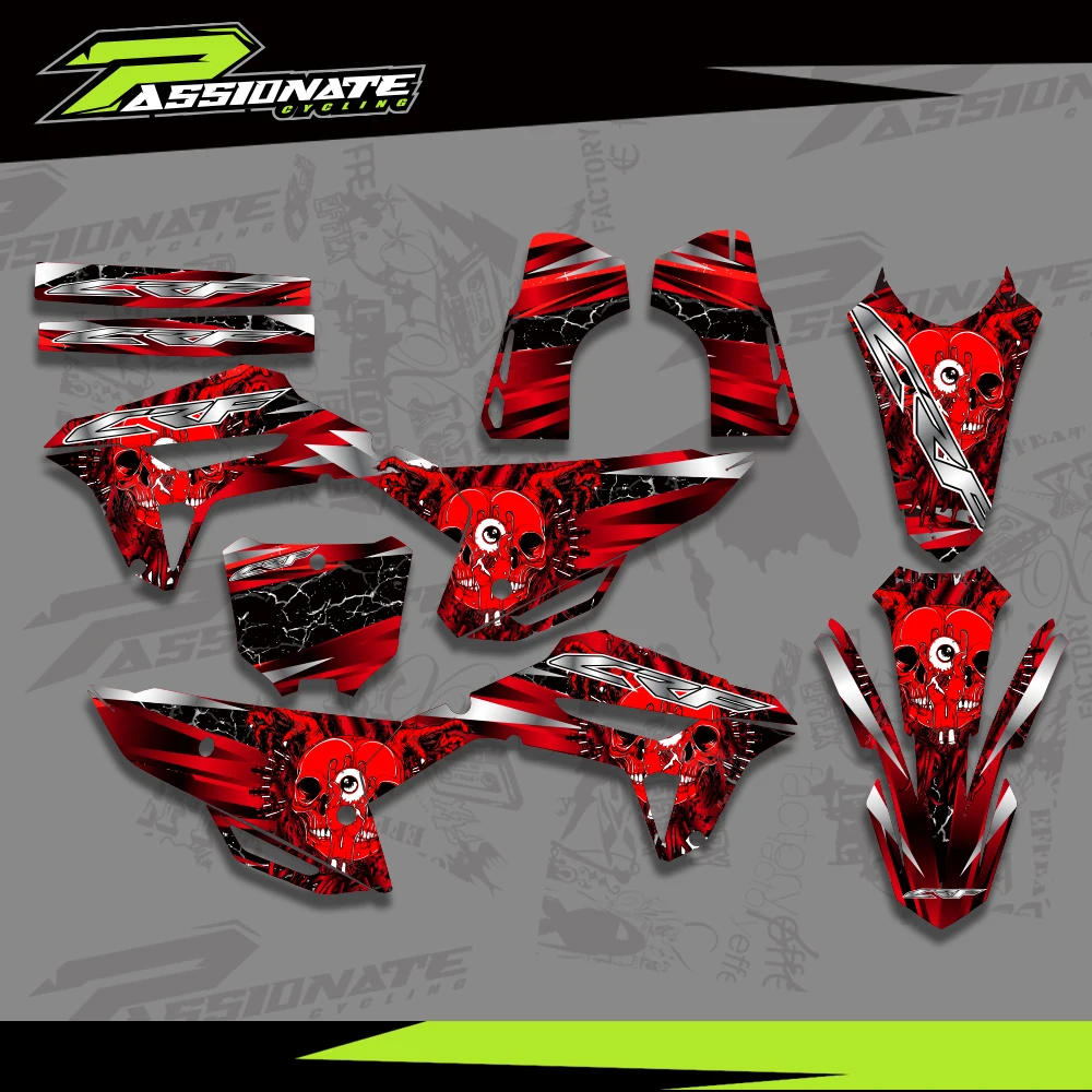 For HONDA CRF 250R CRF250R 2022 2023 2024 CRF 450R CRF450R 2021 2022 2023 2024 Graphics Decals Stickers Custom Number Name