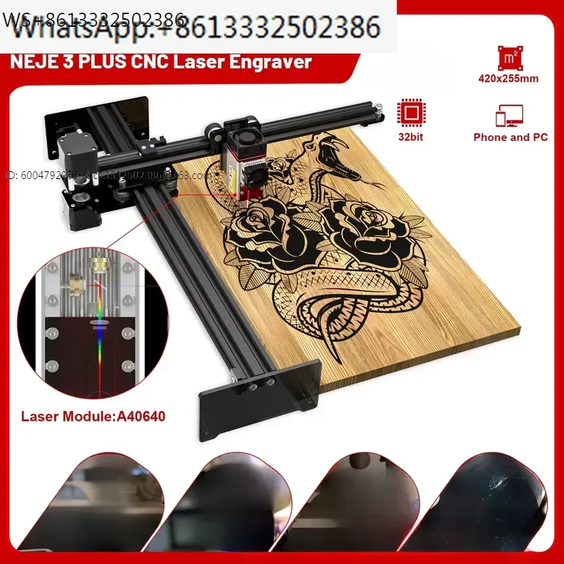 NEJE 3 Plus Engraving Cutting Machine Cutter CNC Router Engraver Metal Bluetooth Wireless Control Offline Work