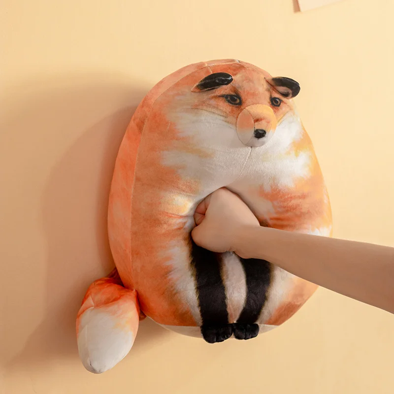 Simulation 3D Print Fox Cat Plush Throw Pillow Toy Cartoon Stuffed Animals Raccoon Plushies Doll Cushion Anime Soft Kids Toys