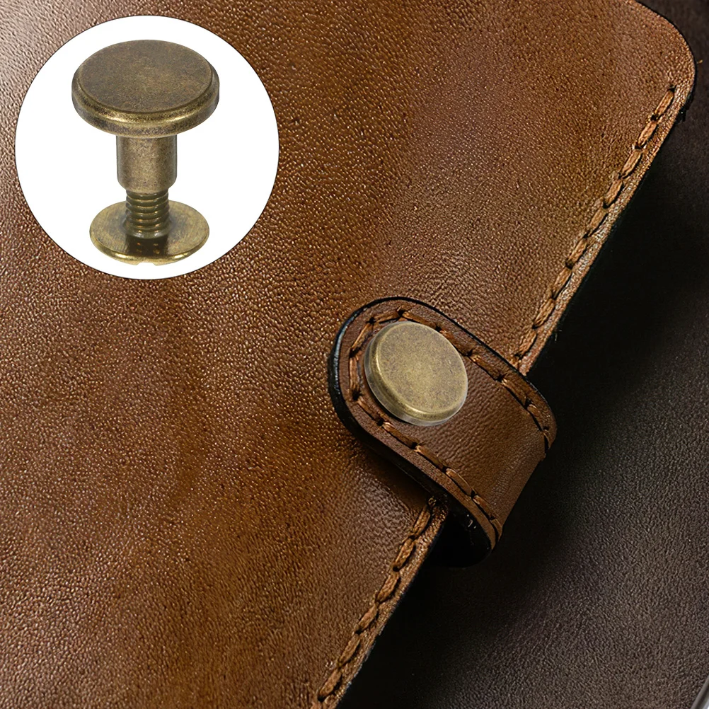 

10Pcs Handcrafted Notebook Binding Post Screw Sets Stylish Round Flat Head Rivets for DIY Leathercraft Journals Scrapbooking