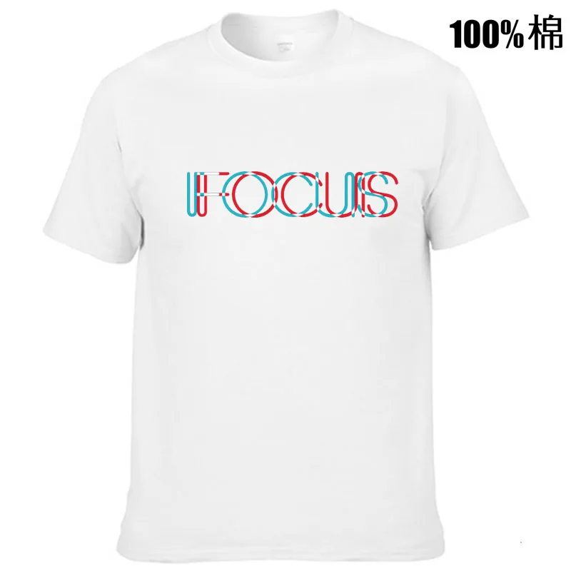 Men's T-shirt High Quality 100% cotton funny focus design printing casual loose cool o-neck men t-shirt male tops T-shirt