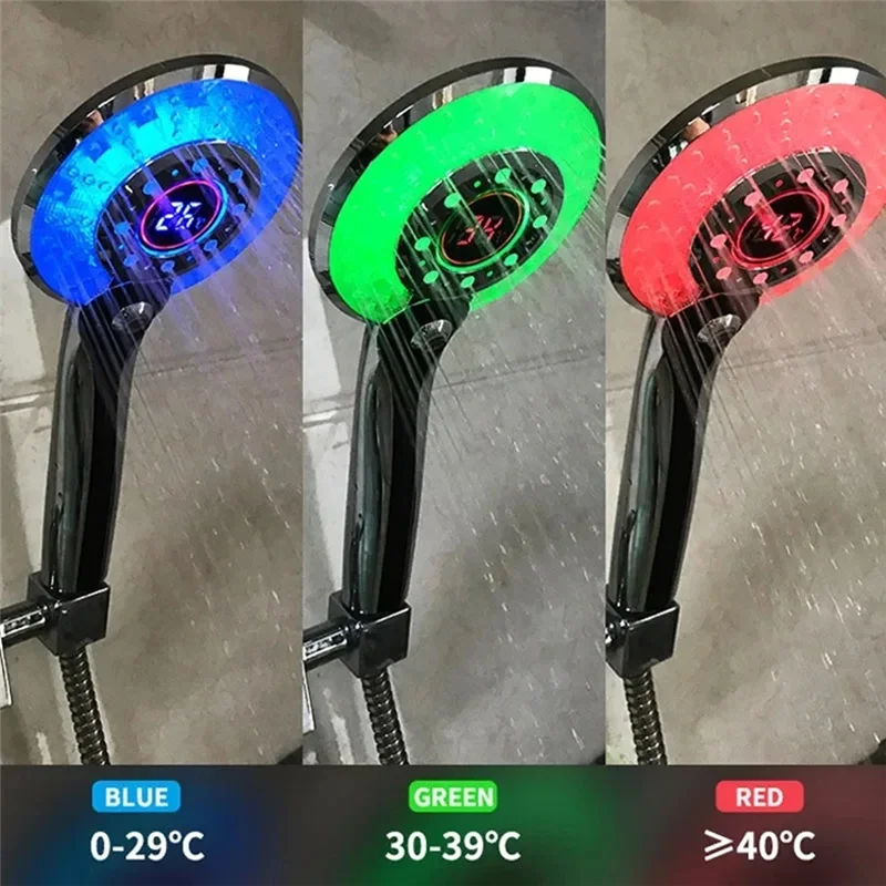 

SEWS-LED насадка для душа с цифровым контролем температуры, насадка для душа, 3 режима распыления, экономия воды, фильтр для душа, аксессуары для ванной комнаты