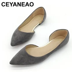 CEYANEAO  Newest Women's Basic Flats Shoes Spring Autumn Pointed Toe Shallow Ballet Flats Shoes For Woman Ladies Single Shoes