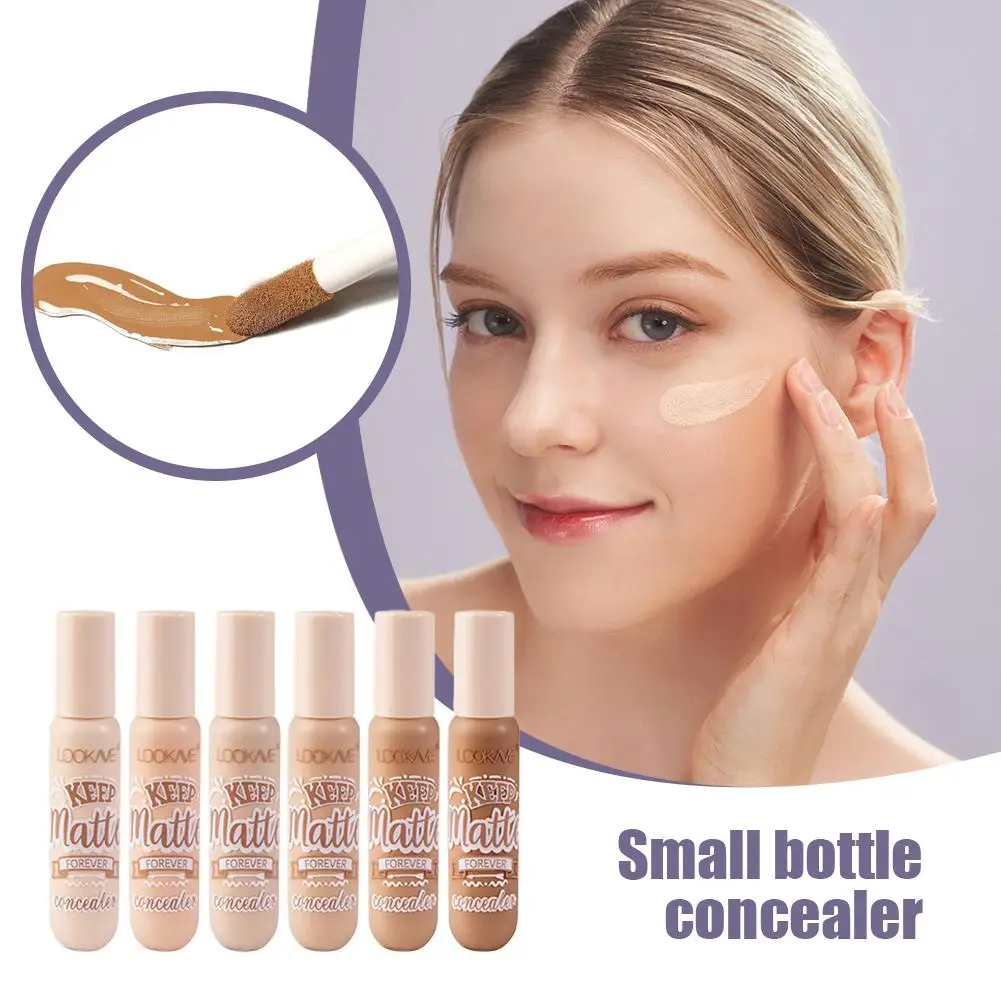 6 Colors Small Bottle Matte Concealer Waterproof Moisturizing Cosmetics Acne Makeup Natural Face Full Cream Base Coverage D O4r1