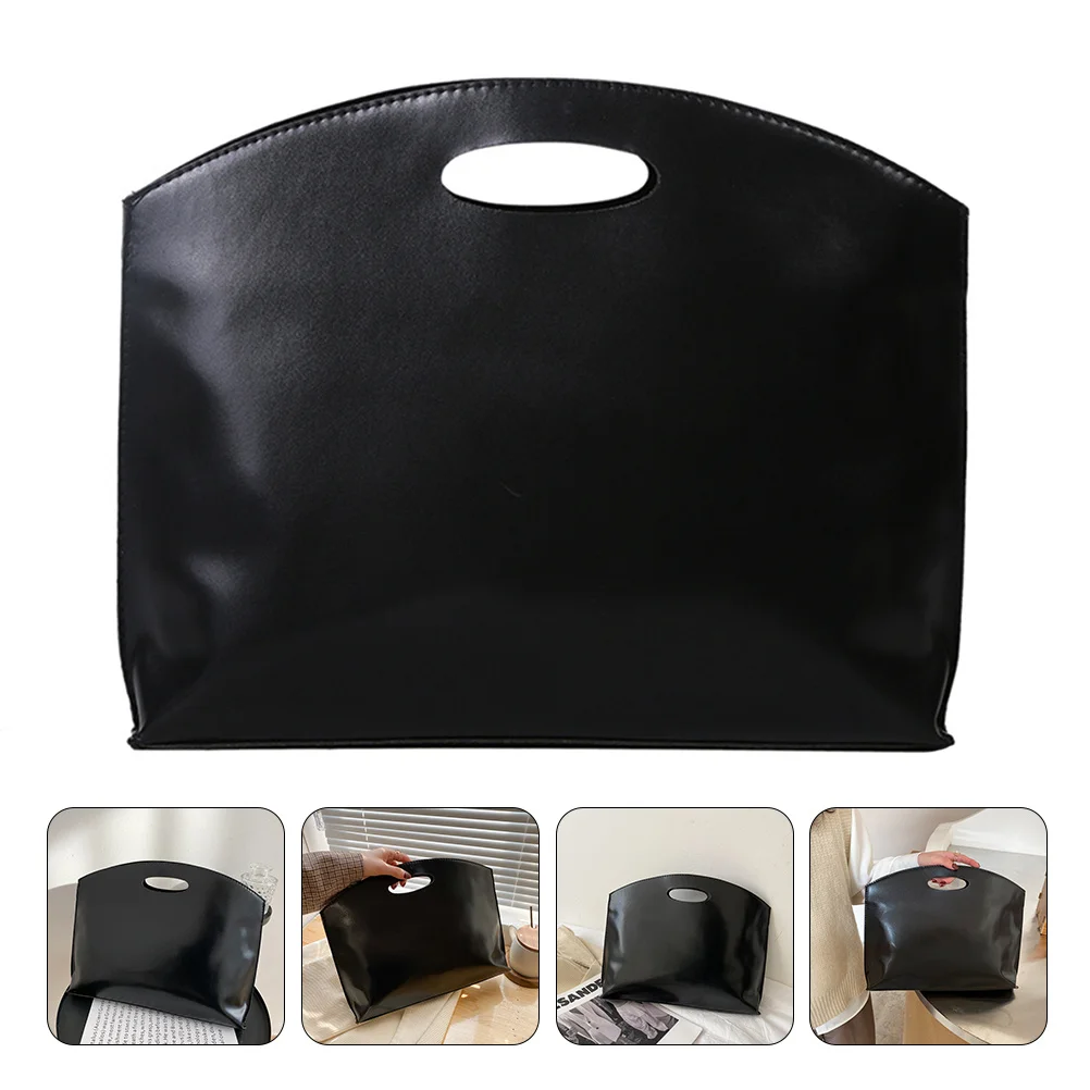 1 قطعة حقيبة بولي يوريثان كلاسيكية بسيطة الأعمال الملحق حالة سعة كبيرة محمول محمول منظم الملفات حقيبة يد الموضة