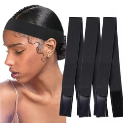 Faixa elástica com fita mágica para mulheres, faixa de cabelo novo estilo, lenço de borda ajustável, perucas de renda, 3 peças