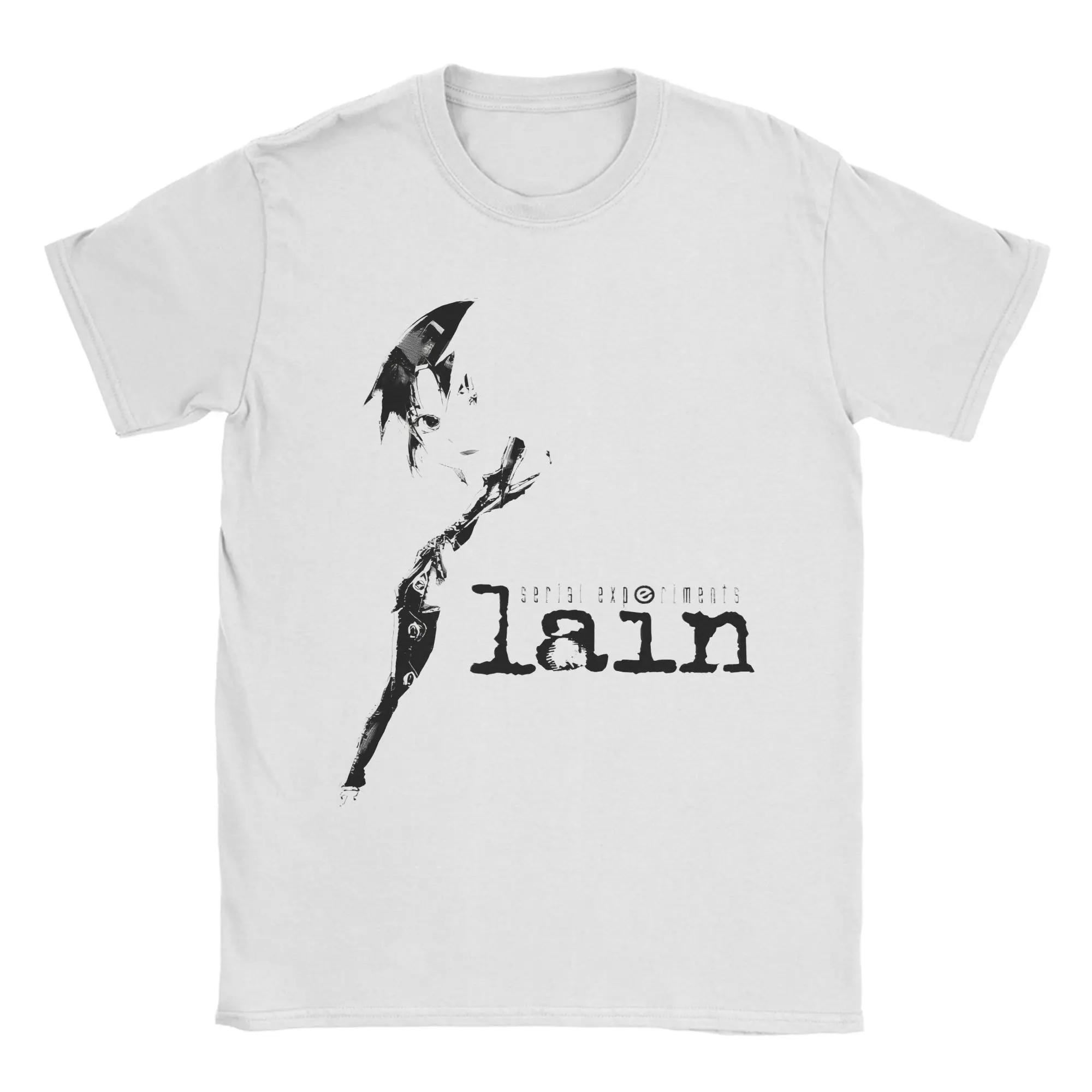 Serial Experiments Lain Fade Line T-Shirts Men Women Lwakura Sci Fi Manga Leisure Cotton Tee Shirt T Shirt Plus Size Clothes