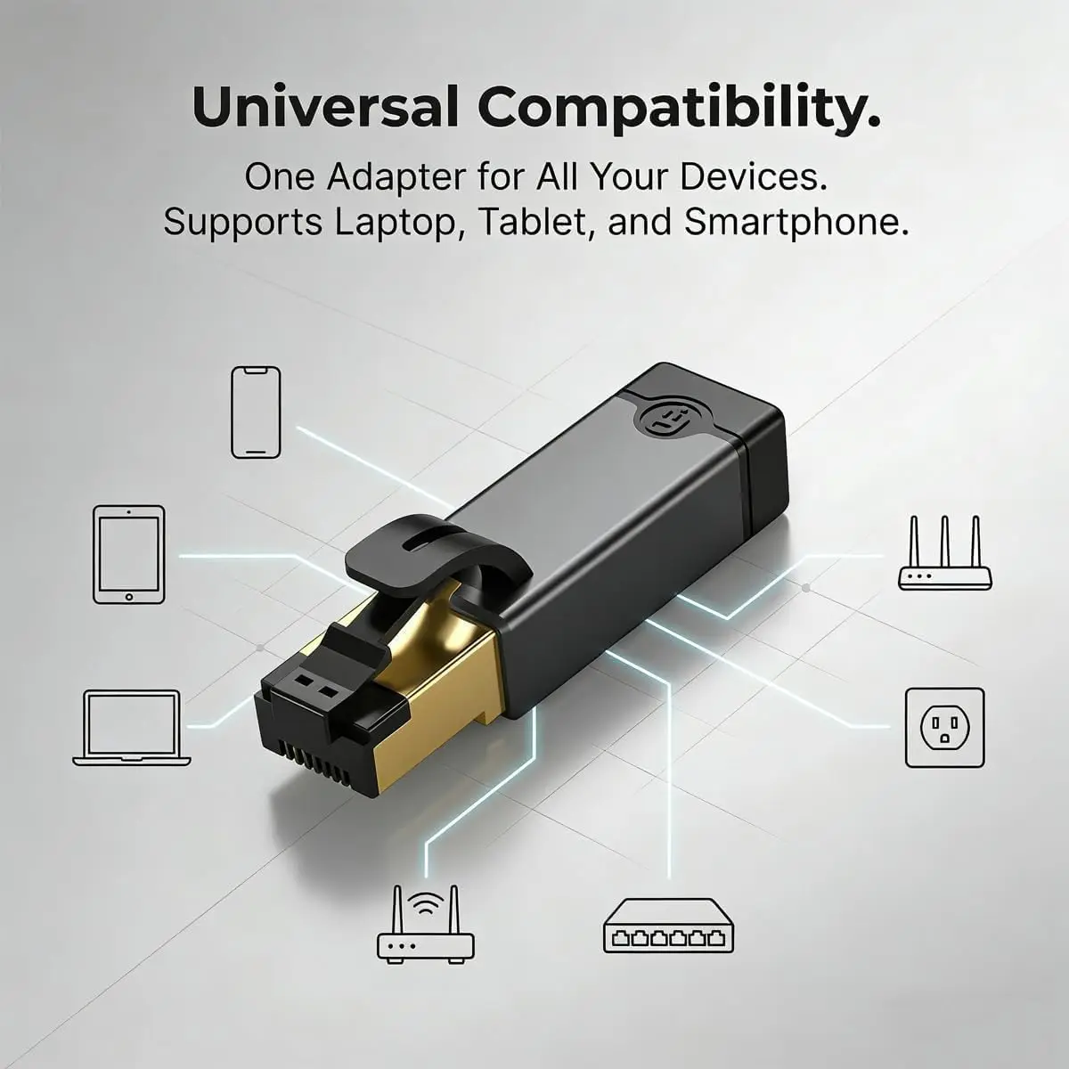 DOONJIEY USB C to Ethernet Adapter, Gigabit RJ45 Male to USB C Female Network Converter, 1000Mbps Thunderbolt 3/4 Compatible LAN
