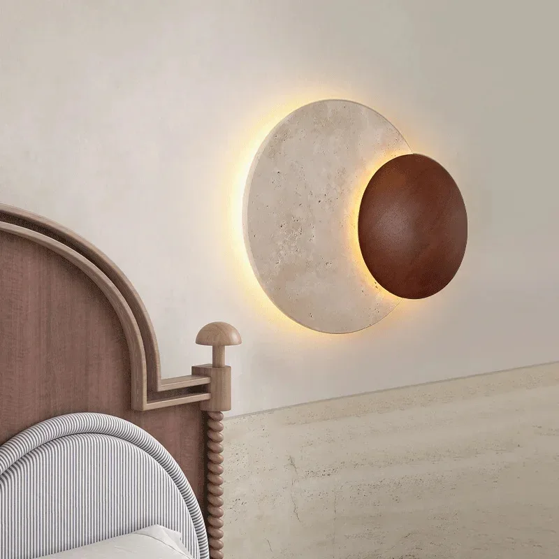 Nordic Vintage Round Shape Art Decoration Wall Lamp Interior Wall Lights Bedroom Decor Led Sconce Home-appliance