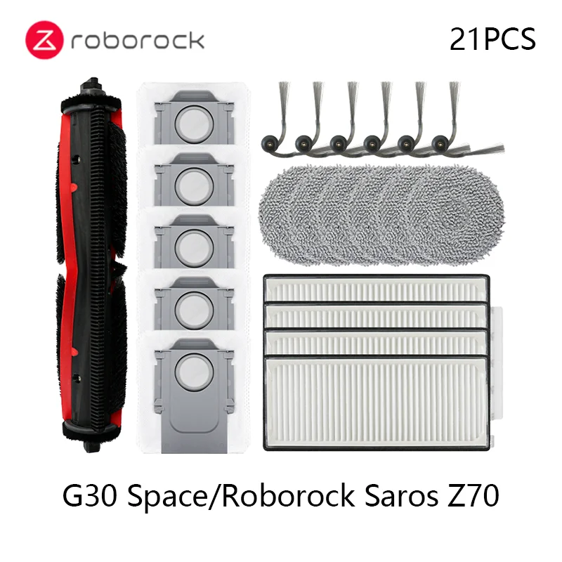 Roborock G30 Spazio/Saro Z70 Robot Taglio Capelli Rullo Spazzola Spazzola Laterale Filtro Mop Sacchetto per la Polvere Accessori per Aspirapolvere