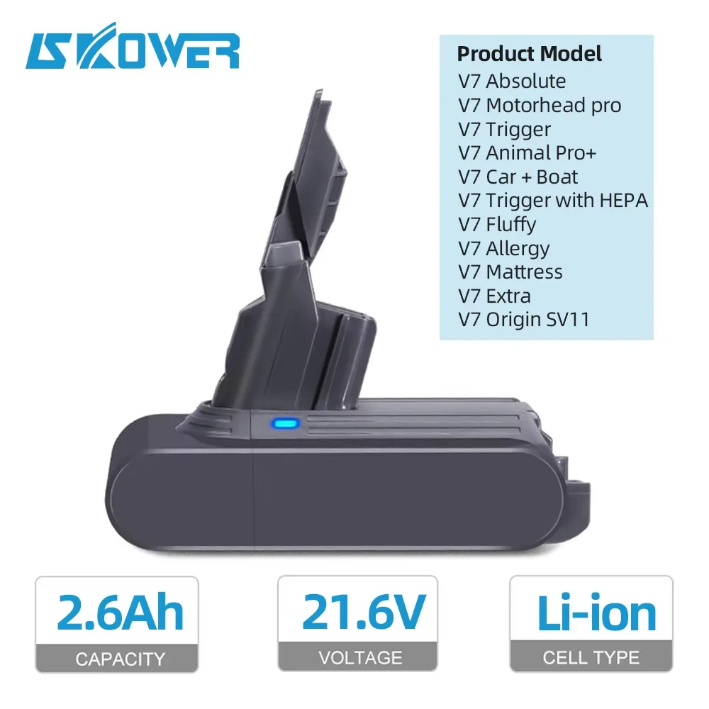 SKOWER 21.6V Battery for Dyson SV11 Motorhead Animal Trigger HEPA Car+Boat Absolute Handheld Vacuum Cleaner
