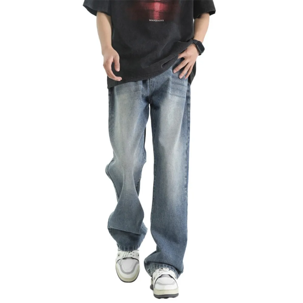 

Новинка весны/лета 2024, мужские джинсы Micro La в стиле ретро, мужские молодежные повседневные синие джинсовые брюки Four Seasons, модные брюки, уличная одежда