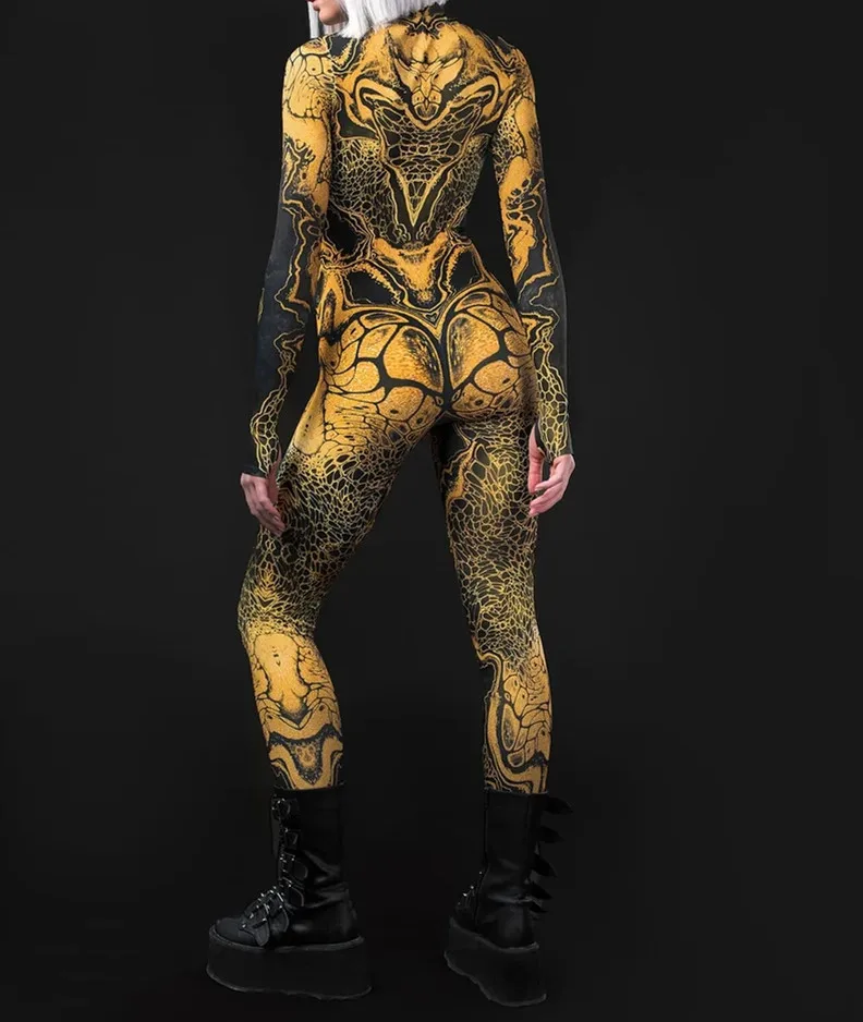 Unisex Steampunk 3D-Digitaldruck Halloween-Party Rollenspiel-Jumpsuit Damen Herren Cosplay-Kostüm Karneval Feiertags-Bodysuit – Detail 30