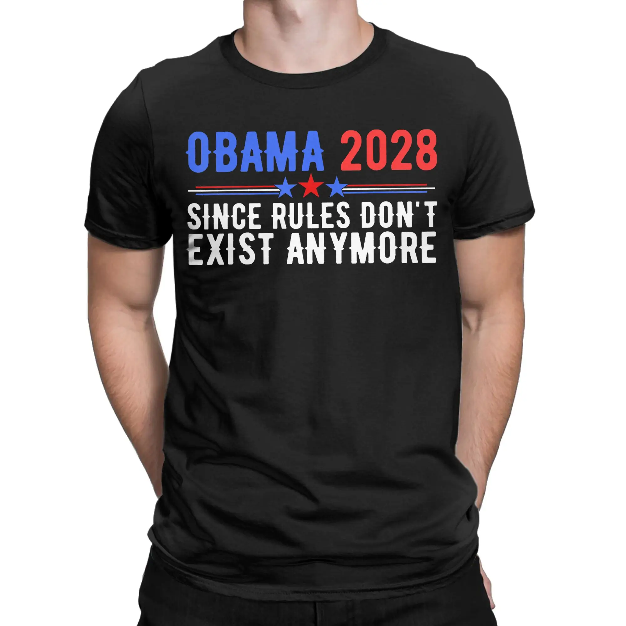 Obama 2028 Since Rules Don't Exist Anymore T Shirt Men Awesome 100% Cotton T Shirts Summer Tee Shirt Oversized Tops