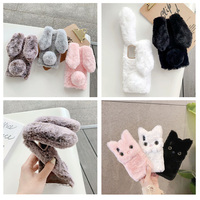 Soft Plush Case For Huawei Y8p Y7p Y6p Y5p Y9a Y9s Y6s Y8s Y5 Y6 Y7 Y9 Pro Prime 2017 2018 2019 Furry Cat Rabbit Bunny Fur Cover