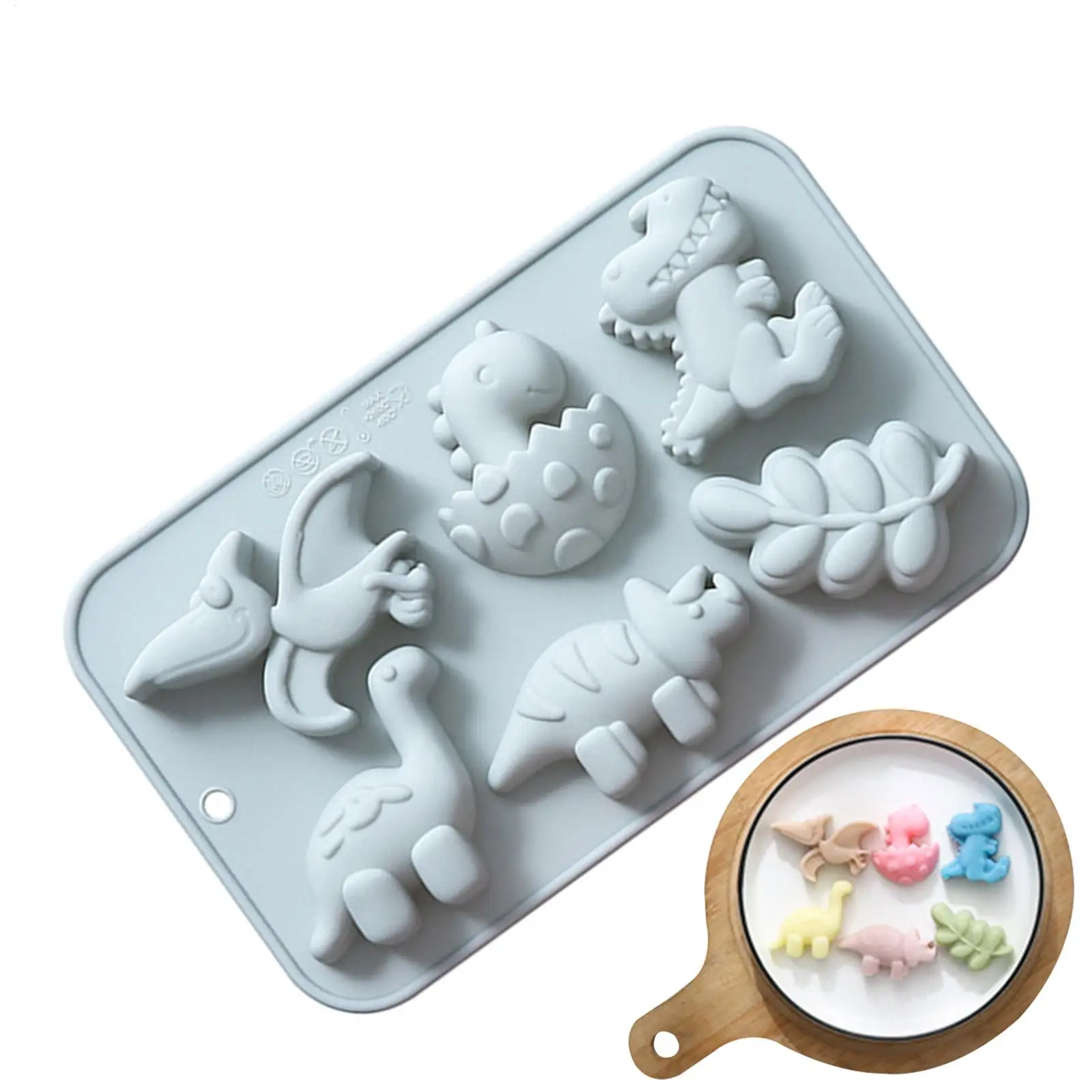 Dinosaur Jello Mold 6 Cavity Different Dinosaur Silicone Molds Silicone Kawaii Animal Dino Mold For Kids Cute Dinosaur Molds