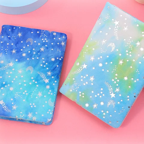 Lyxig anteckningsbok med tonade plyschstjärnor, A5 studentkalender, dagsplan, perfekt värdefull present, belöning, 1 st. 8 best sales fluffig anteckningsbok - №5