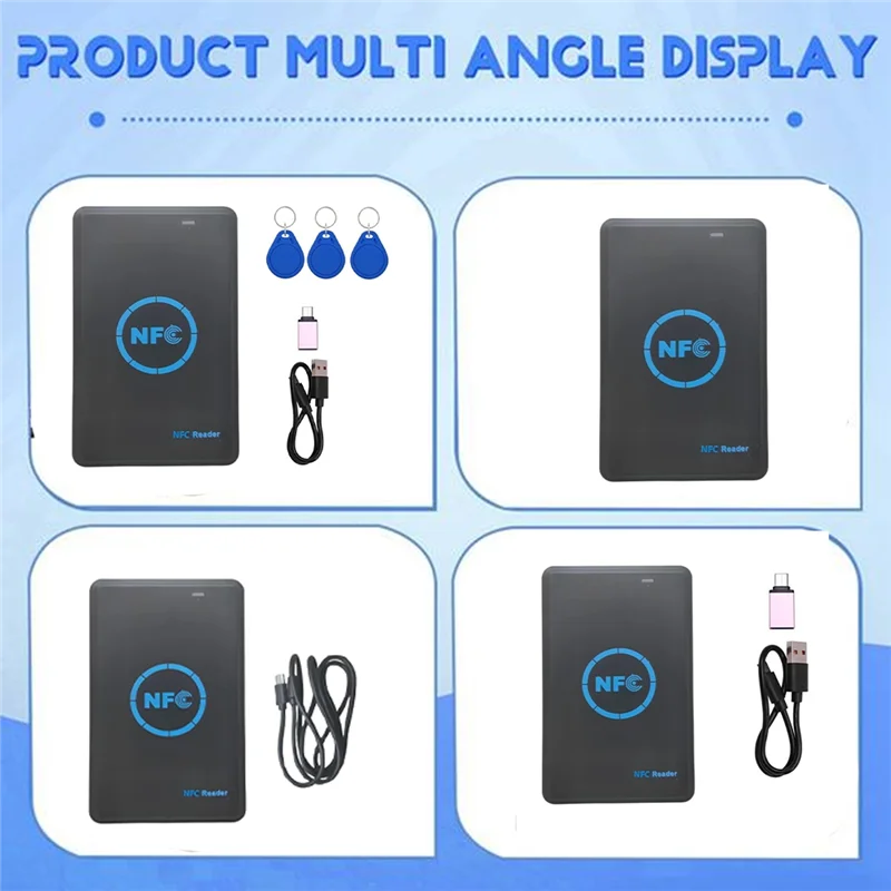 B24B NFC شريحة ذكية 5-Band قارئ/كاتب + 3XUID المفاتيح 125K 13.56M HID العلامة الناسخ ناسخة استنساخ ID IC مفتاح نسخة