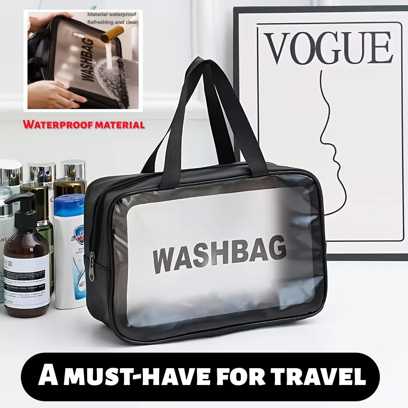 

Портативная дорожная косметичка для женщин, прозрачная водонепроницаемая сумка для хранения косметики, вместительный органайзер для косметики, женский кейс для красоты