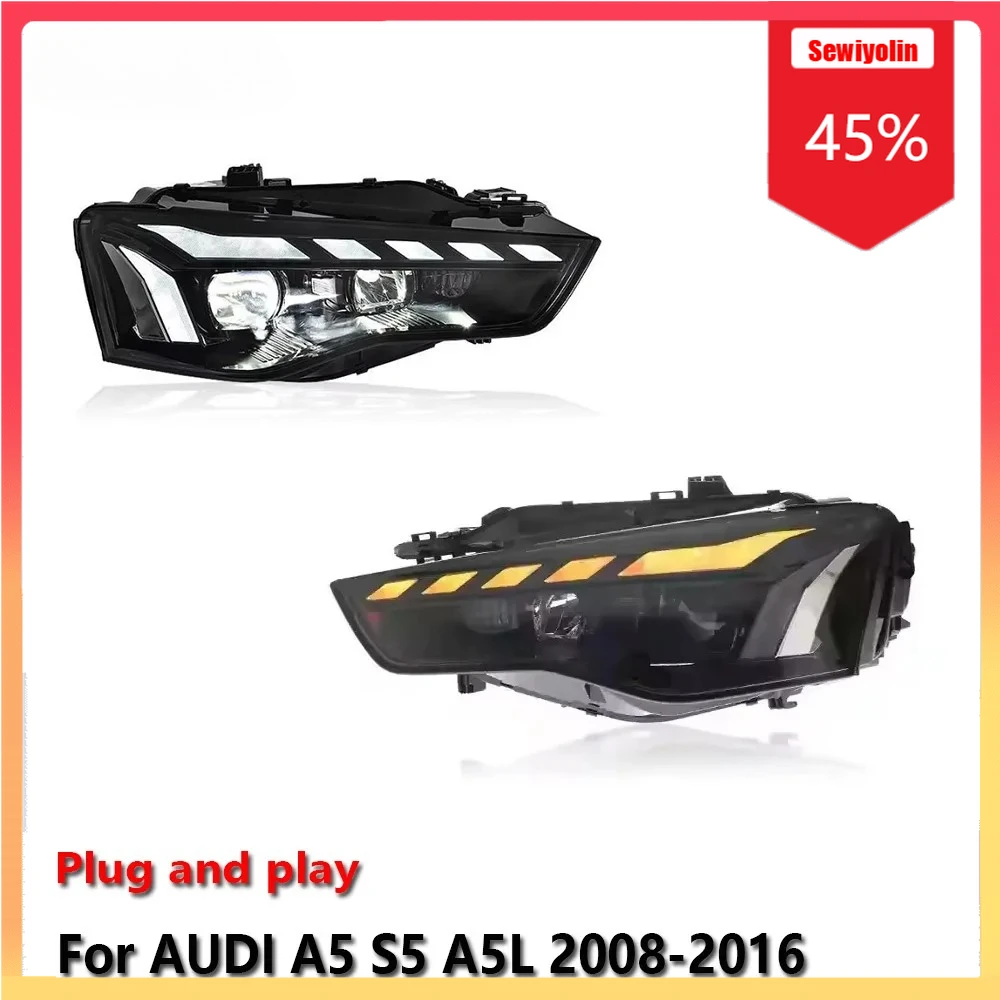 

Автомобильные лампы в сборе для Audi A5 S5 A5L 2008-2016, противотуманные DRL, стоп-сигналы поворота, лампы Plug and Play