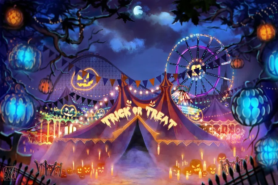 

Halloween Carnival Circus Pumpkin Tree Tent backdrops computer print party supplies Photography Studio Backgrounds