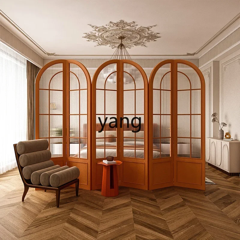 CX  modern Changhong glass screen partition living room solid wood folding mobile decoration