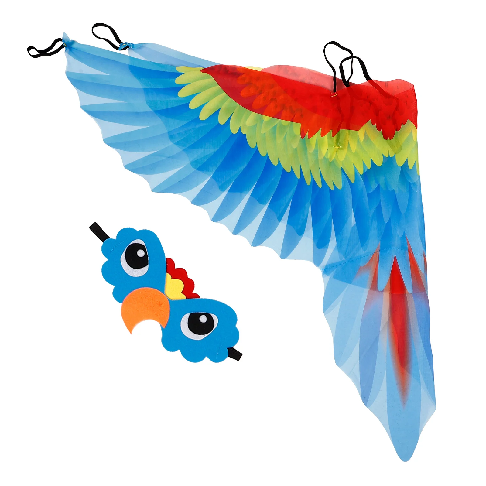

Parrot Wings Costume Blue M Shawl Kids Bird Ornament Cloth Cosplay Halloween Wing Prop Stage Performance Parrot Cloak Festival