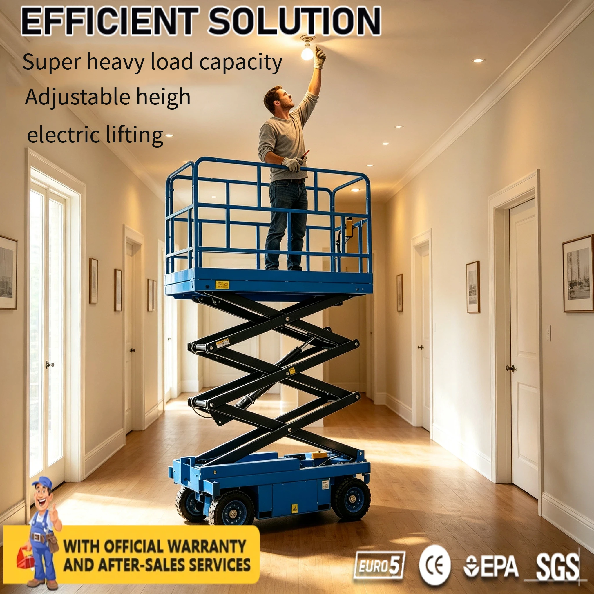 Customized Electric Lift Platform Heavy Load Capacity Emergency Lowering Function Suitable For Building Maintenance Works