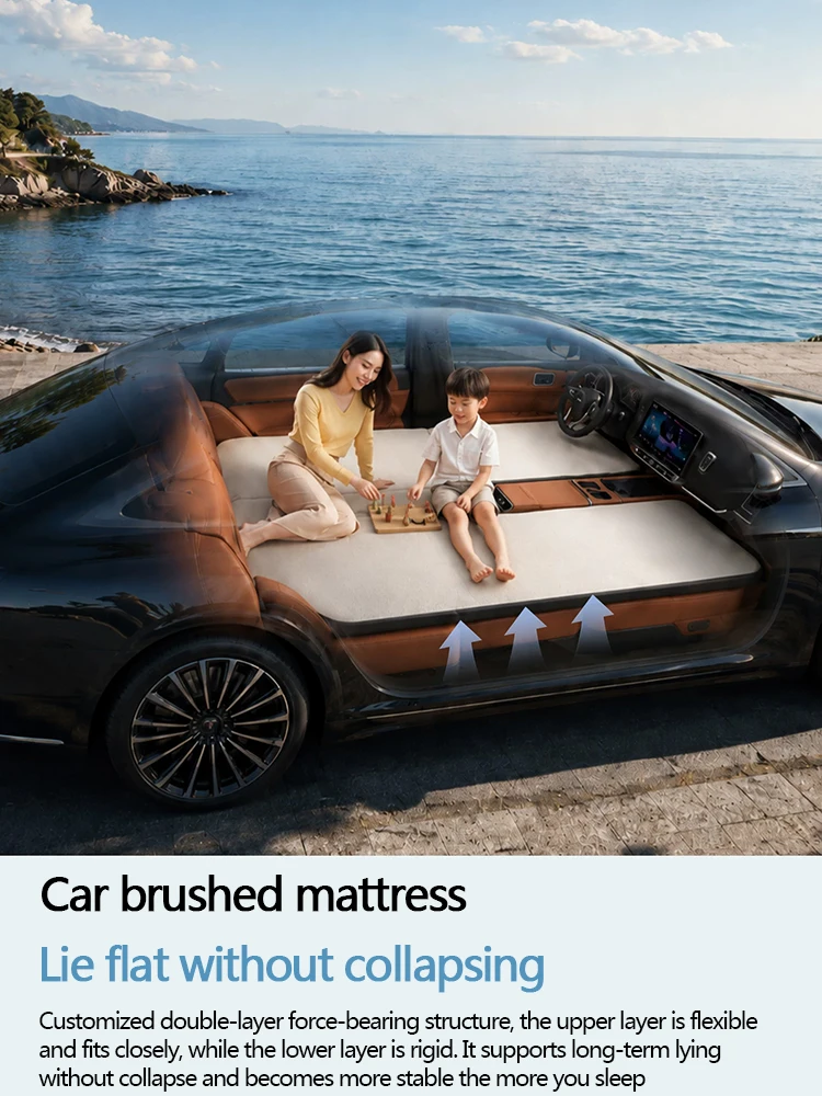 Suitable For Honda Accord Car Brushed Mattress, Inflatable Leveling Sleeping Pad, In-car Nap Tool Travel Bed, Camping Pad