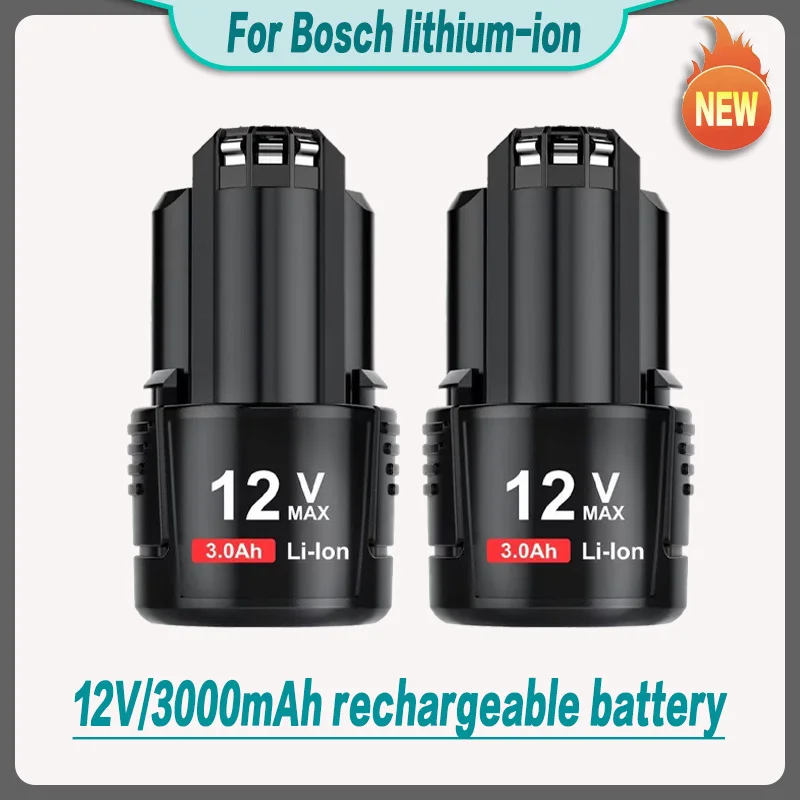 

100% Original For Bosch lithium-ion rechargeable battery12V/10.8V charger 3000mAh.BAT411.BAT 411A