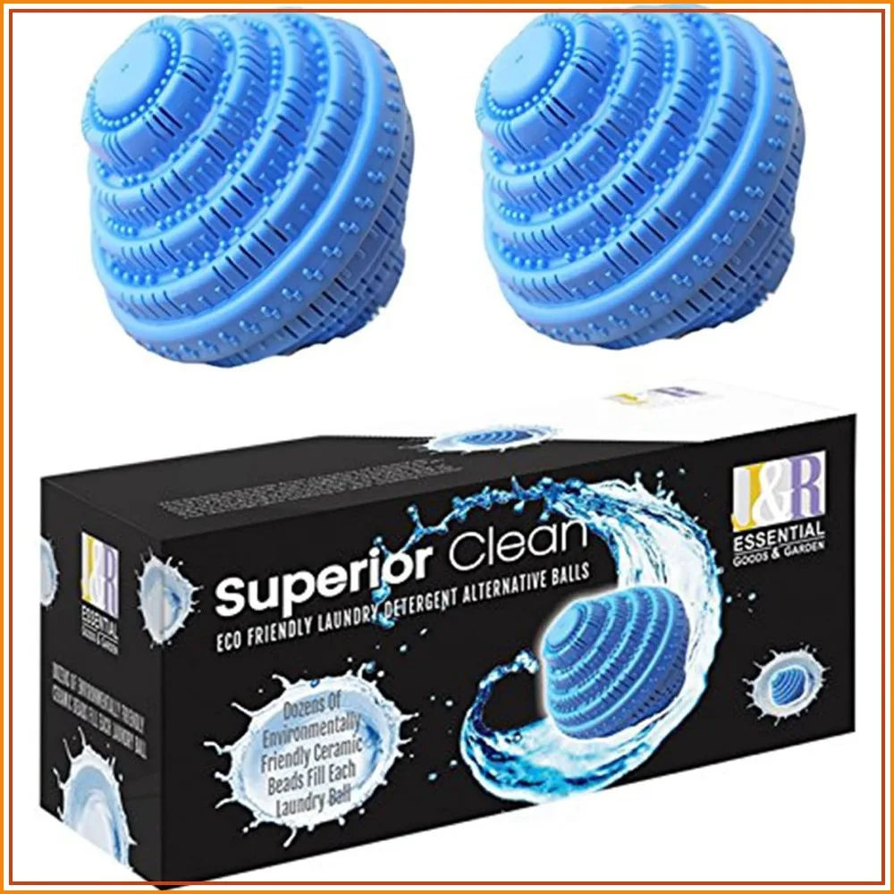 Eco Laundry Balls, 1000 Washes, Unscented, 2 Pack, Natural Detergent Alternative