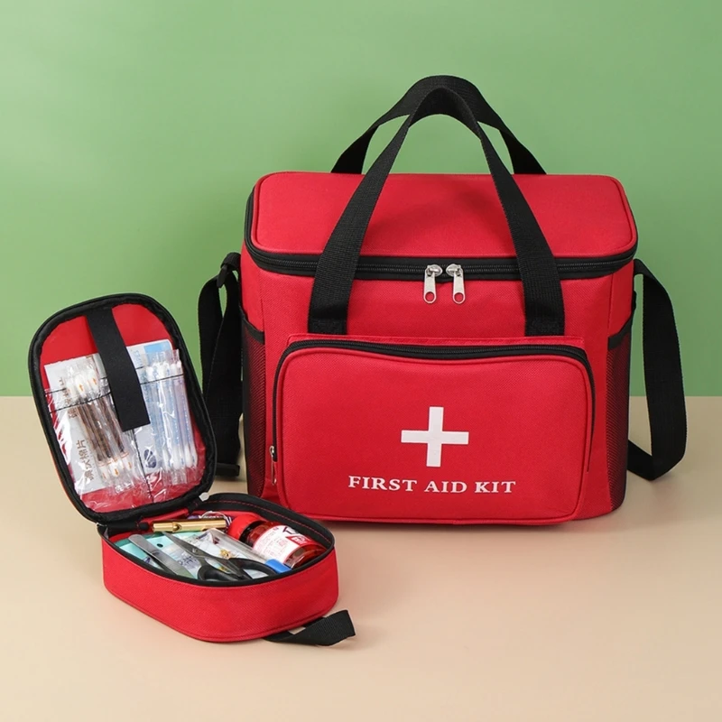 

Сумка для хранения первой помощи большой емкости с водонепроницаемым дизайном против падения для дома, путешествий, пеших защита
